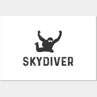 Skydiver parachute - Jump into the void Posters and Art